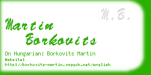 martin borkovits business card